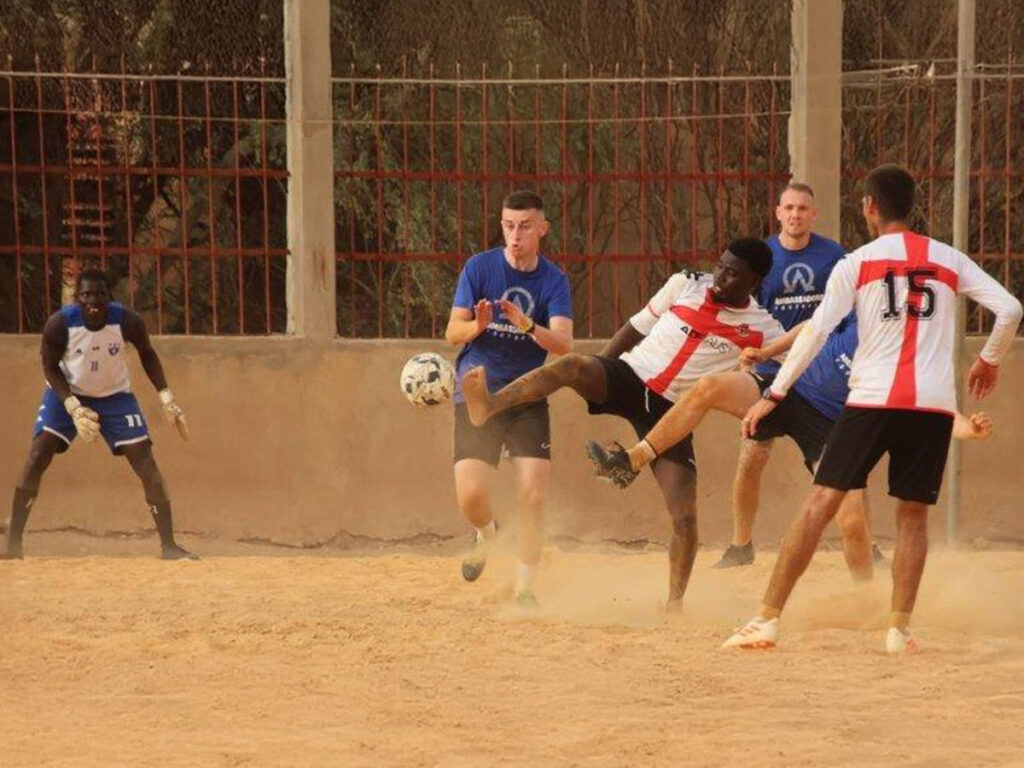 af ireland playing football on tour