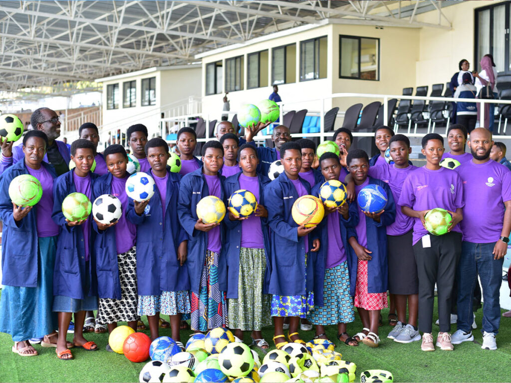 making footballs in rwanda